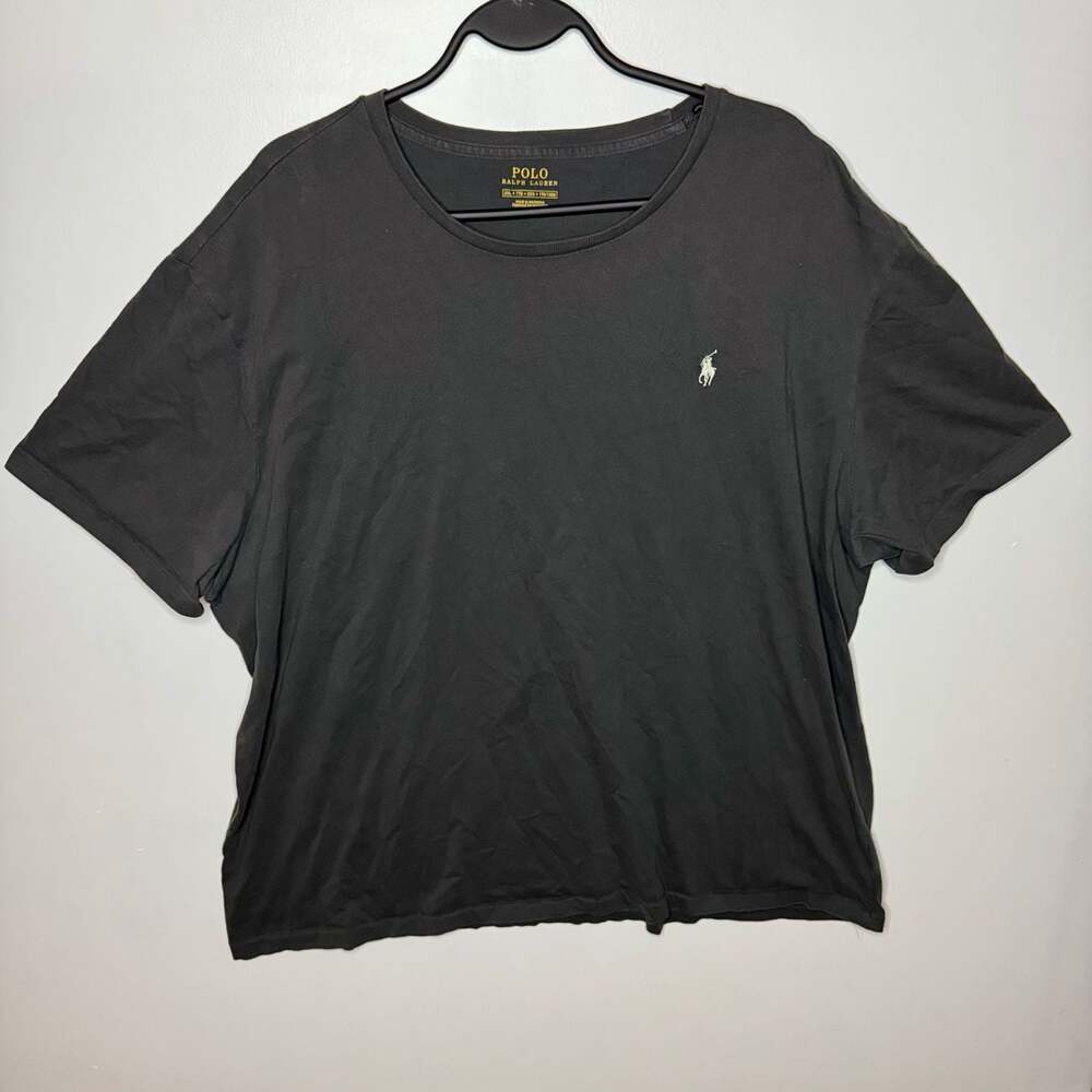 Polo Ralph Lauren Men's Black Crewneck T-Shirt with White Pony Logo XXL